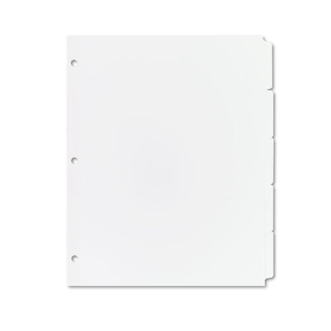 Write And Erase Plain-tab Paper Dividers, 5-tab, 11 X 8.5, White, 36 Sets