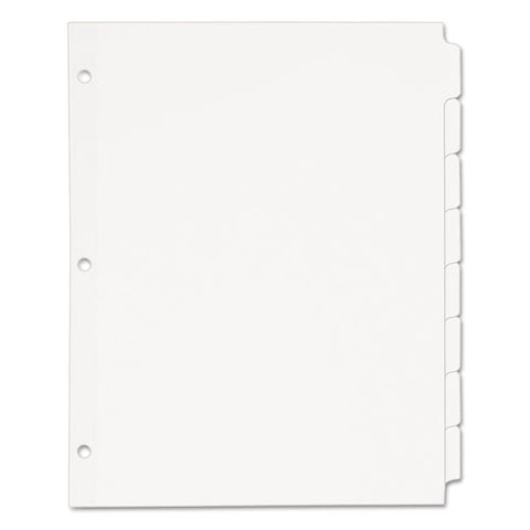 Write And Erase Plain-tab Paper Dividers, 8-tab, 11 X 8.5, White, 24 Sets