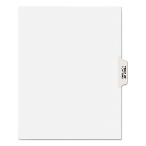 Preprinted Legal Exhibit Side Tab Index Dividers, Avery Style, 25-tab, Table Of Contents, 11 X 8.5, White, 25/pack