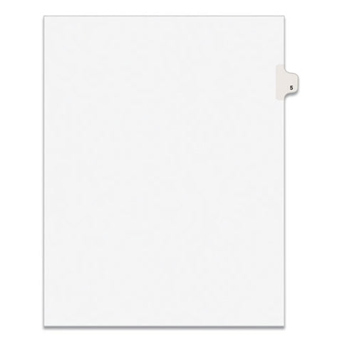 Preprinted Legal Exhibit Side Tab Index Dividers, Avery Style, 10-tab, 5, 11 X 8.5, White, 25/pack