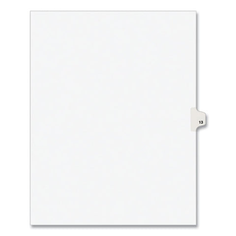 Preprinted Legal Exhibit Side Tab Index Dividers, Avery Style, 10-tab, 13, 11 X 8.5, White, 25/pack