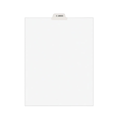 Avery-style Preprinted Legal Bottom Tab Divider, 26-tab, Exhibit C, 11 X 8.5, White, 25/pk