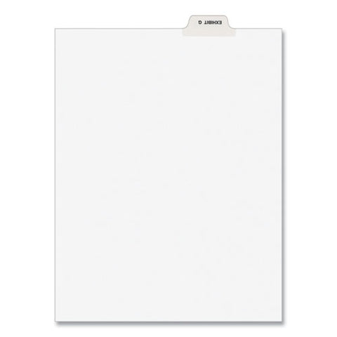 Avery-style Preprinted Legal Bottom Tab Divider, 26-tab, Exhibit G, 11 X 8.5, White, 25/pk