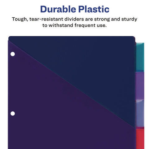 Big Tab Insertable Two-pocket Plastic Dividers, 5-tab, 11.13 X 9.25, Assorted, 1 Set