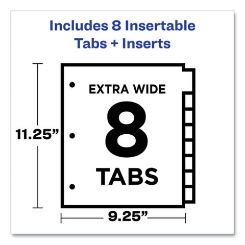 Big Tab Insertable Two-pocket Plastic Dividers, 8-tab, 11.13 X 9.25, Assorted, 1 Set