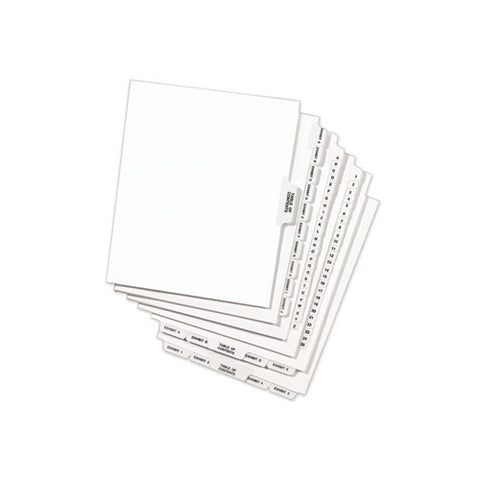 Avery-style Preprinted Legal Bottom Tab Dividers, 26-tab, Exhibit O, 11 X 8.5, White, 25/pack