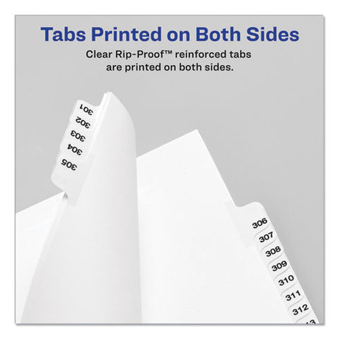 Avery-style Preprinted Legal Bottom Tab Dividers, 26-tab, Exhibit O, 11 X 8.5, White, 25/pack