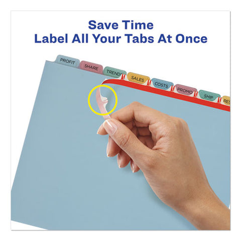 Print And Apply Index Maker Clear Label Plastic Dividers With Printable Label Strip, 8-tab, 11 X 8.5, Assorted Tabs, 5 Sets