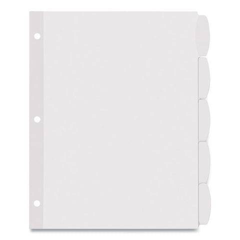 Big Tab Printable White Label Tab Dividers, 5-tab, 11 X 8.5, White, 4 Sets