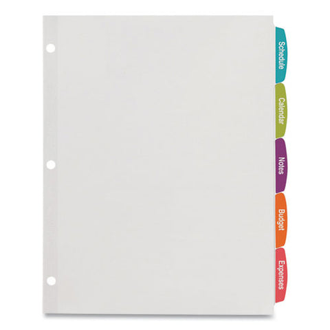 Big Tab Printable White Label Tab Dividers, 5-tab, 11 X 8.5, White, 4 Sets