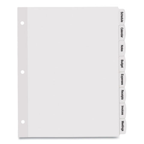 Big Tab Printable White Label Tab Dividers, 8-tab, 11 X 8.5, White, 4 Sets