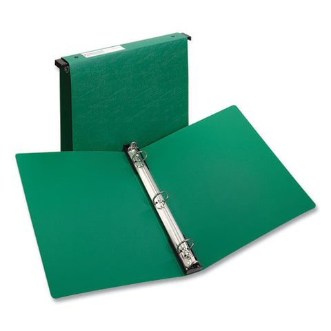 Hanging Storage Flexible Non-view Binder With Round Rings, 3 Rings, 1" Capacity, 11 X 8.5, Green