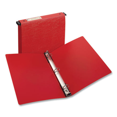 Hanging Storage Flexible Non-view Binder With Round Rings, 3 Rings, 1" Capacity, 11 X 8.5, Red