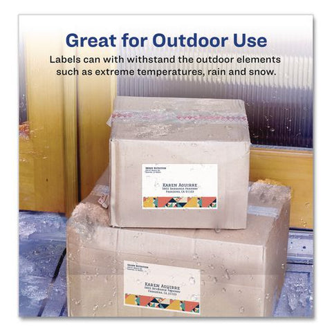Waterproof Film Address Labels With Sure Feed Technology, Laser Printers, 5.5 X 8.5, White, 2 Labels/sheet, 10 Sheets/pack