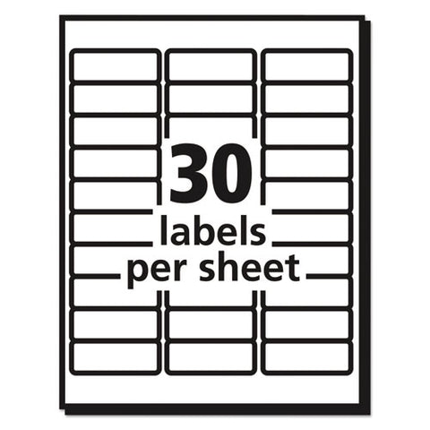 Matte Clear Easy Peel Mailing Labels W/ Sure Feed Technology, Laser Printers, 1 X 2.63, Clear, 30/sheet, 10 Sheets/pack