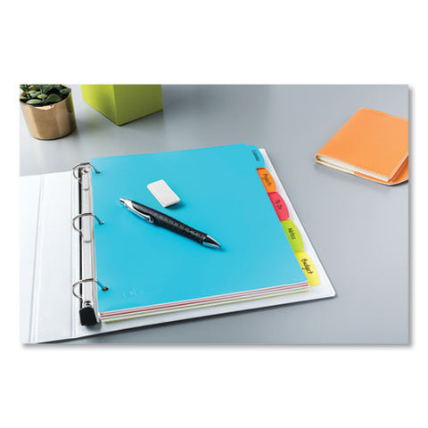 Big Tab Write And Erase Durable Plastic Dividers, 5-tab, 11 X 8.5, Assorted, 1 Set