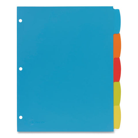 Big Tab Write And Erase Durable Plastic Dividers, 5-tab, 11 X 8.5, Assorted, 1 Set