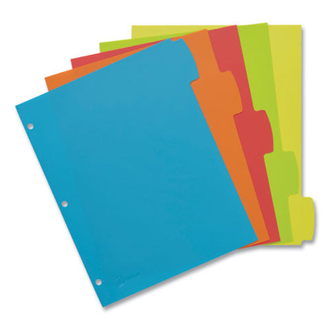 Big Tab Write And Erase Durable Plastic Dividers, 5-tab, 11 X 8.5, Assorted, 1 Set