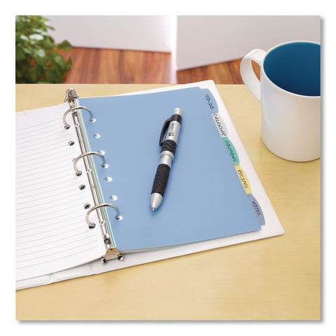 Write And Erase Plastic Mini Dividers, 5-tab, 8.5 X 5.5, Assorted, 1 Set