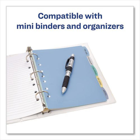 Write And Erase Plastic Mini Dividers, 5-tab, 8.5 X 5.5, Assorted, 1 Set
