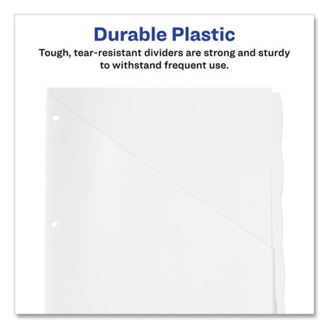 Write And Erase Durable Plastic Dividers With Straight Pocket, 5-tab, 11.13 X 9.25, White, 1 Set