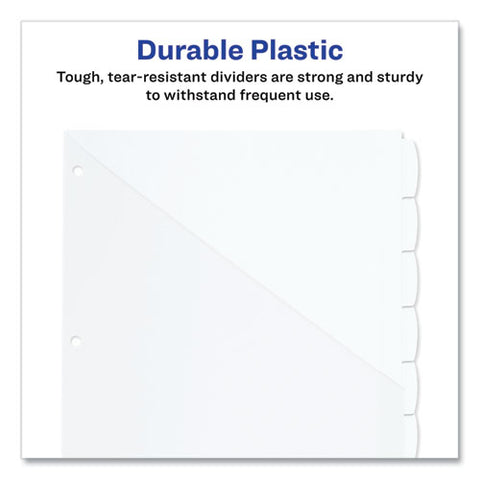 Write And Erase Durable Plastic Dividers With Straight Pocket, 8-tab, 11.13 X 9.25, White, 1 Set