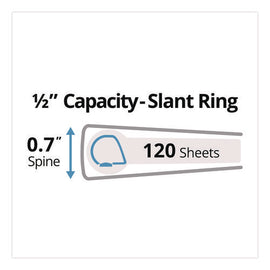 Durable View Binder With Durahinge And Slant Rings, 3 Rings, 0.5" Capacity, 11 X 8.5, White, 12/carton