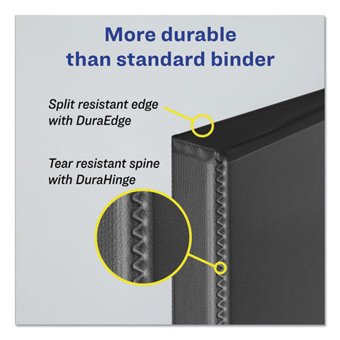 Durable View Binder With Durahinge And Slant Rings, 3 Rings, 1" Capacity, 11 X 8.5, Black