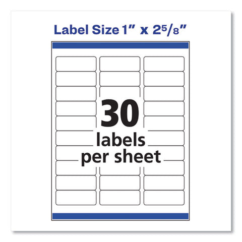 Easy Peel White Address Labels With Sure Feed Technology, Inkjet Printers, 1 X 2.63, White, 30/sheet, 10 Sheets/pack