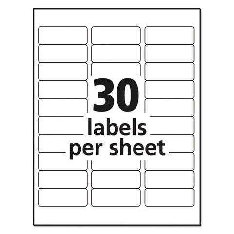 Matte Clear Easy Peel Mailing Labels W/ Sure Feed Technology, Inkjet Printers, 1 X 2.63, Clear, 30/sheet, 10 Sheets/pack