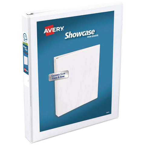 Showcase Economy View Binders With Slant Rings, 3 Rings, 1" Capacity, 11 X 8.5, White