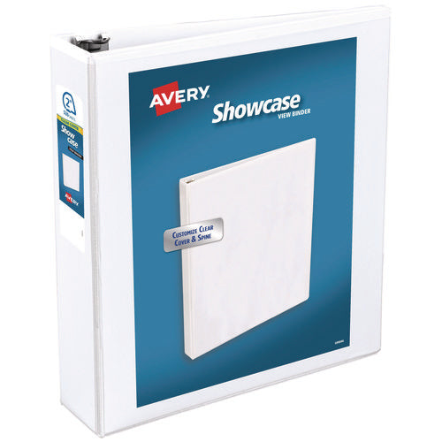 Showcase Economy View Binders With Slant Rings, 3 Rings, 2" Capacity, 11 X 8.5, White