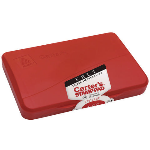 Pre-inked Felt Stamp Pad, 4.25" X 2.75", Red