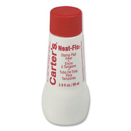 Neat-flo Stamp Pad Inker, 2 Oz Bottle, Red, 36/carton