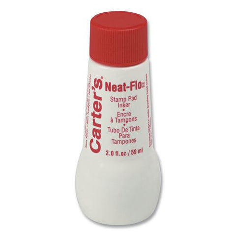 Neat-flo Stamp Pad Inker, 2 Oz Bottle, Red, 36/carton
