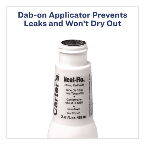 Neat-flo Stamp Pad Inker, 2 Oz Bottle, Black, 36/carton