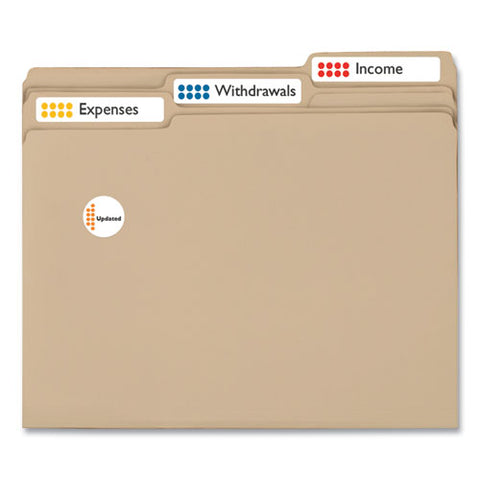 Mini-sheets Permanent File Folder Labels, 0.66 X 3.44, White, 12/sheet, 25 Sheets/pack