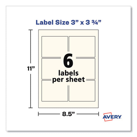 Rectangle Labels, Inkjet/laser Printers, 3 X 3.75, Pearl Ivory, 6/sheet, 8 Sheets/box