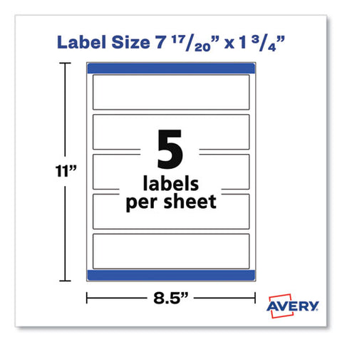 Rectangle Labels, Inkjet/laser Printers, 7.85 X 1.75, Textured White, 5/sheet, 10 Sheets/pack