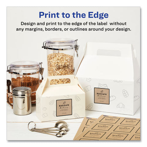 Square Print-to-the-edge Labels, Inkjet/laser Printers, 2 X 2, Kraft Brown, 12/sheet, 25 Sheets/pack