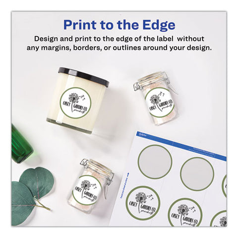 Round Print-to-the Edge Labels With Surefeed And Easypeel, 2" Dia, Matte White, 300/pack