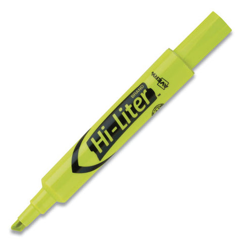 Hi-liter Desk-style Highlighters, Fluorescent Yellow Ink, Chisel Tip, Yellow/black Barrel, 200/box