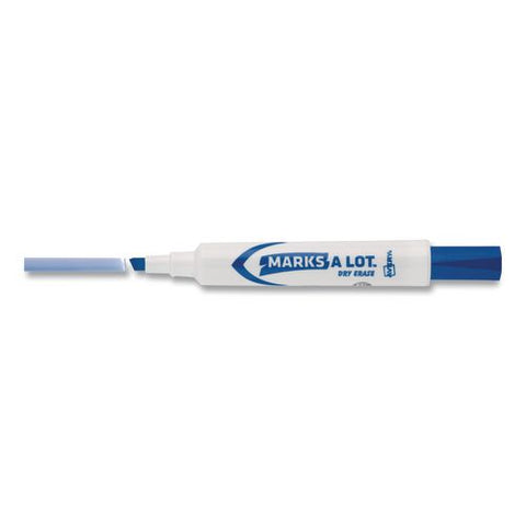 Marks A Lot Desk-style Dry Erase Markers, Broad Chisel Tip, Blue, Dozen
