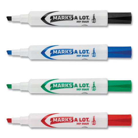 Marks A Lot Desk-style Dry Erase Marker, Broad Chisel Tip, Assorted Colors, 4/set (24409)