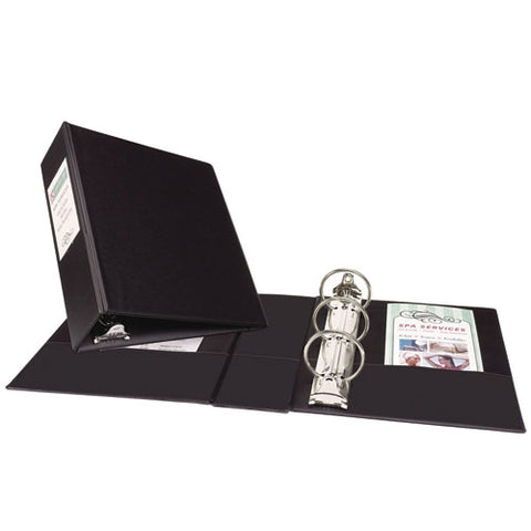 Mini Size Durable Non-view Binder With Round Rings, 3 Rings, 2" Capacity, 8.5 X 5.5, Black