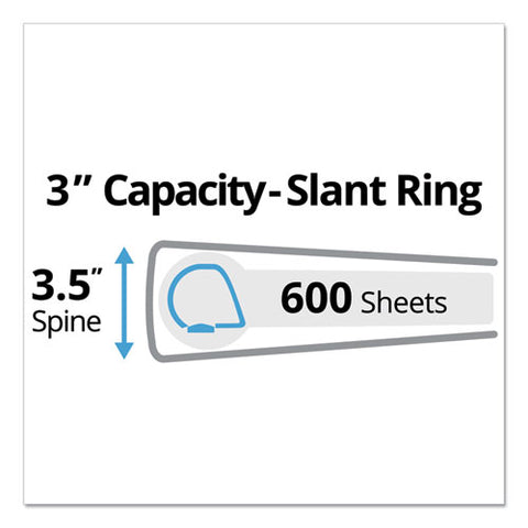 Durable Non-view Binder With Durahinge And Slant Rings, 3 Rings, 3" Capacity, 11 X 8.5, Blue