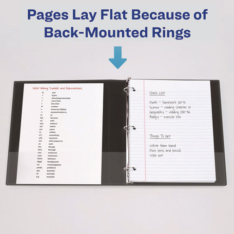 Mini Size Durable View Binder With Round Rings, 3 Rings, 0.5" Capacity, 8.5 X 5.5, Black