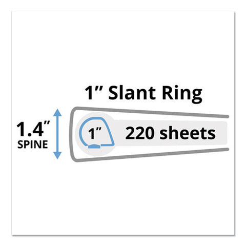 Durable View Binder With Durahinge And Slant Rings, 3 Rings, 1" Capacity, 11 X 8.5, Bright Green