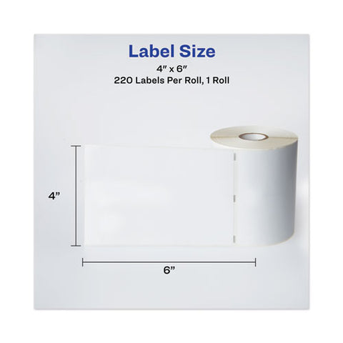 Multipurpose Thermal Labels, 4 X 6, White, 220/roll