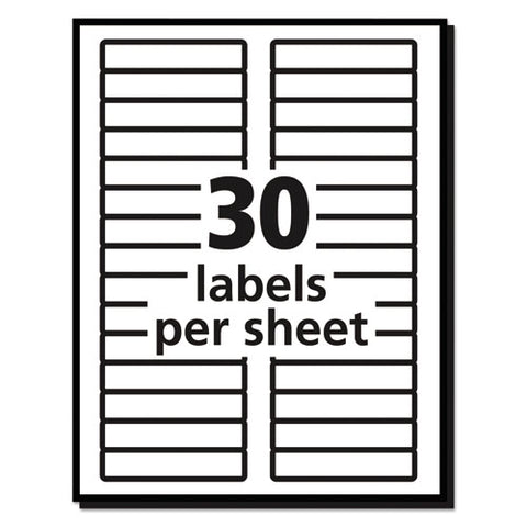 Permanent Trueblock File Folder Labels With Sure Feed Technology, 0.66 X 3.44, White, 30/sheet, 50 Sheets/box